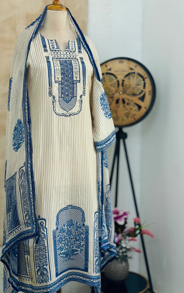 ✨ Pure Muslin Hand Detailed Kurti Set ✨