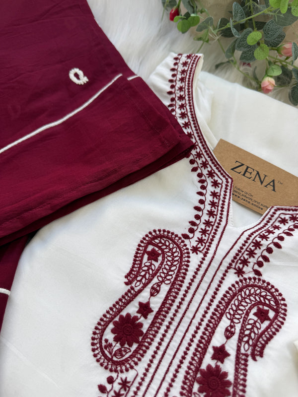 ✨ Premium Mul Cotton Embroidered Kurti Set ✨