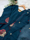 ✨ Roman Silk Embroidered Partywear Kurti Set ✨
