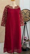 ✨ Glass Chanderi Embroidered Party Wear Kurti Set ✨