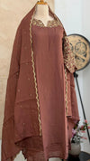 ✨ Glass Chanderi Embroidered Party Wear Kurti Set ✨