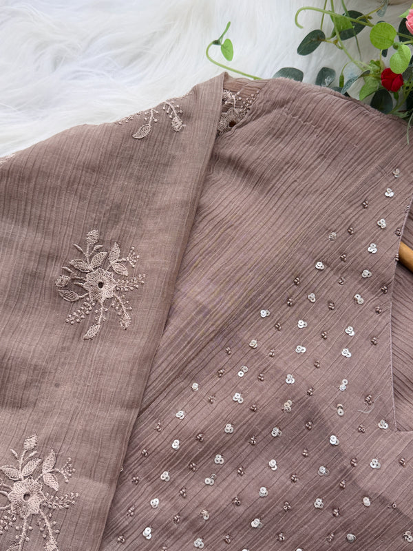 ✨ Chinnon Hand Detailed Embroidered Anarkali Set ✨