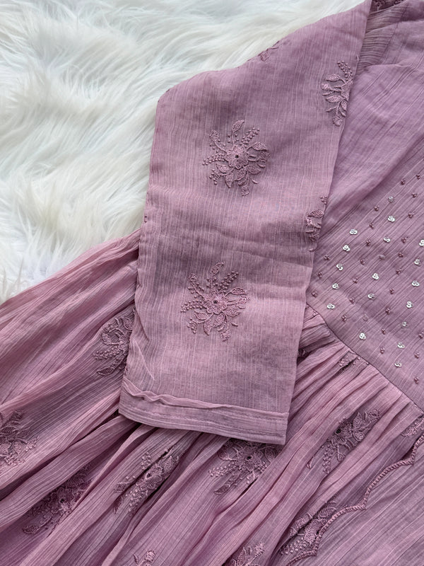 ✨ Chinnon Hand Detailed Embroidered Anarkali Set ✨