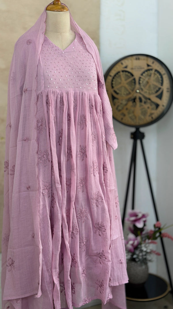 ✨ Chinnon Hand Detailed Embroidered Anarkali Set ✨