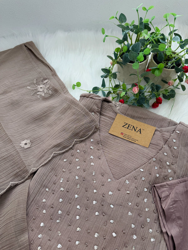 ✨ Chinnon Hand Detailed Embroidered Anarkali Set ✨