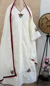 ✨ Premium Cotton Embroidered Hand-Detailed A-Line Kurti Set ✨