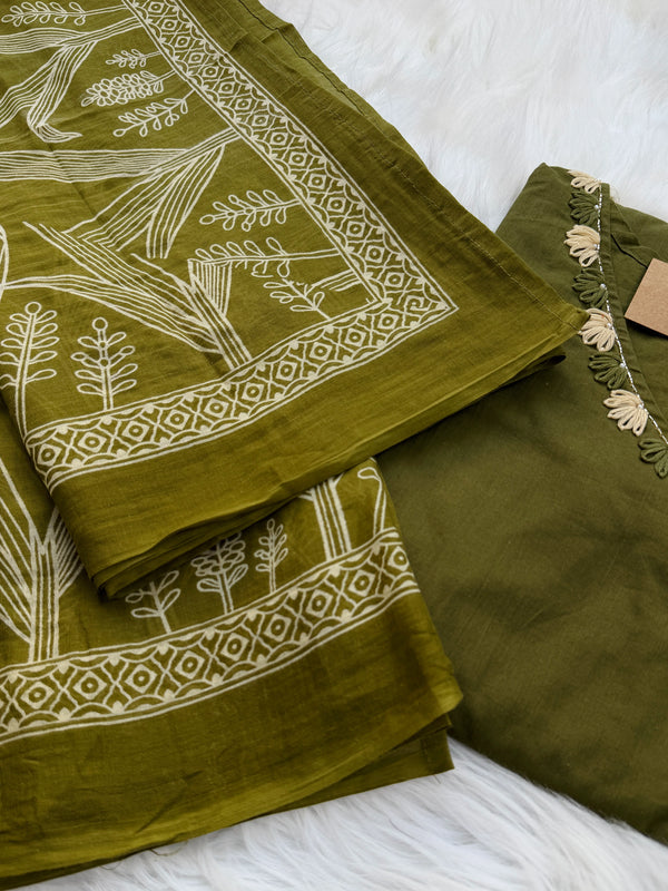 ✨ Pure Cotton Kurti Set with Thread Work Details ✨