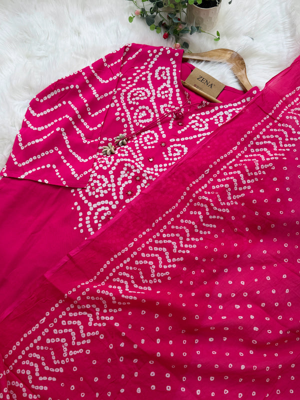 ✨ Pure Cotton A-Line Kurti Set ✨