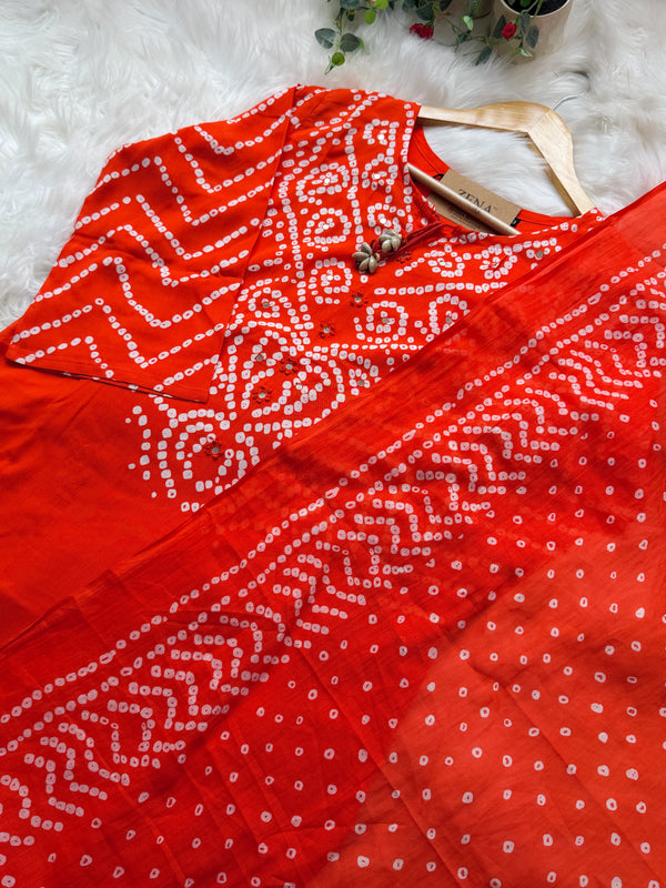 ✨ Pure Cotton A-Line Kurti Set ✨