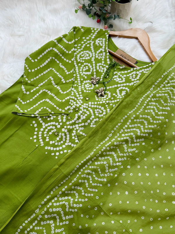 ✨ Pure Cotton A-Line Kurti Set ✨