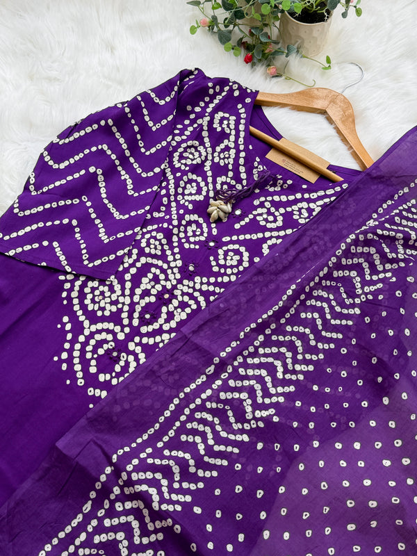 ✨ Pure Cotton A-Line Kurti Set ✨