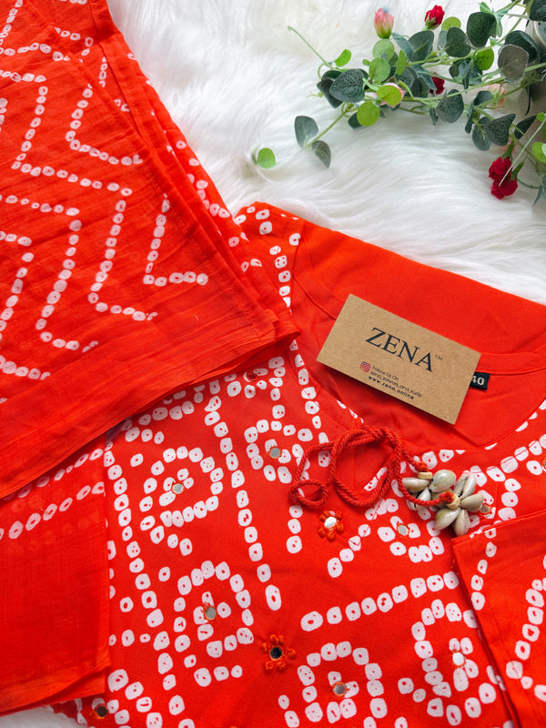 ✨ Pure Cotton A-Line Kurti Set ✨