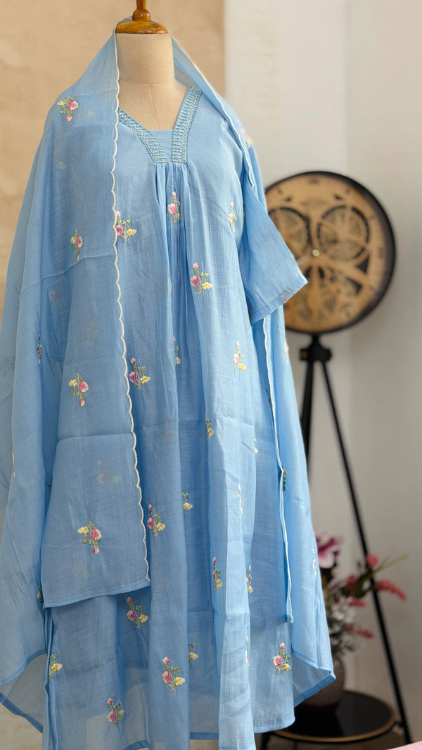 ✨ Imported Crush Rayon Ready-to-Wear Embroidered Anarkali Set ✨