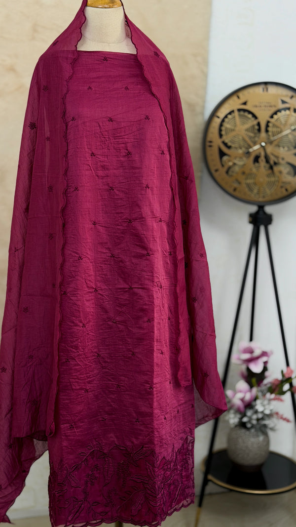 ✨ Mul Chanderi Unstitched Party Wear Suit ✨