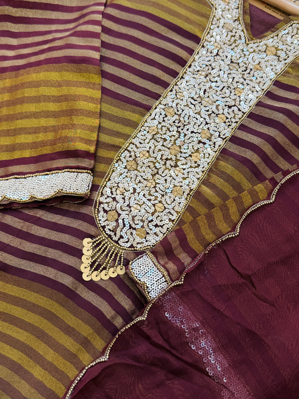 ✨ Premium Tissue Silk Hand Detailed Kurti Set ✨