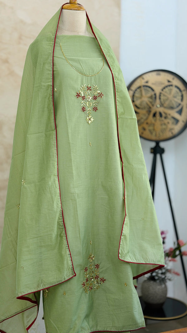 ✨ Mul Chanderi Handwork Unstitched Suit ✨