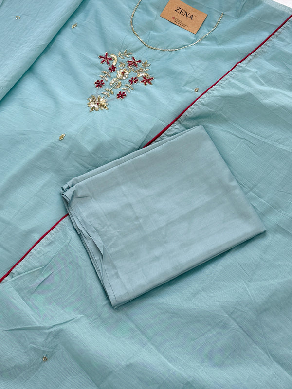 ✨ Mul Chanderi Handwork Unstitched Suit ✨