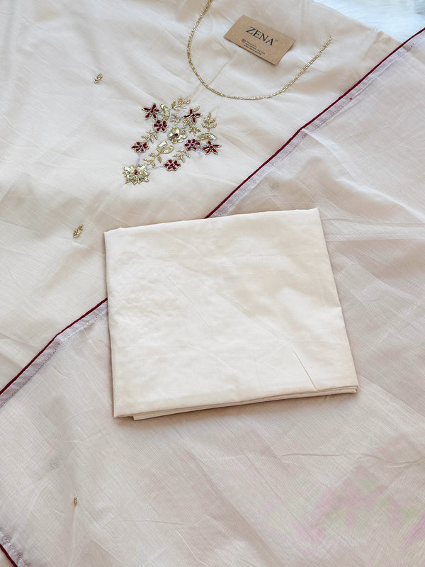 ✨ Mul Chanderi Handwork Unstitched Suit ✨
