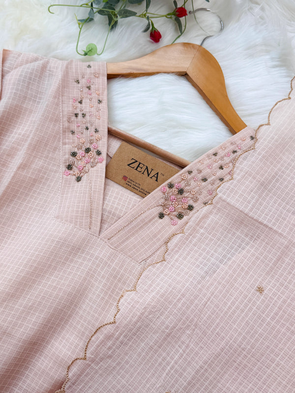 ✨ Premium Cotton Kota Doria A-Line Kurti Set ✨