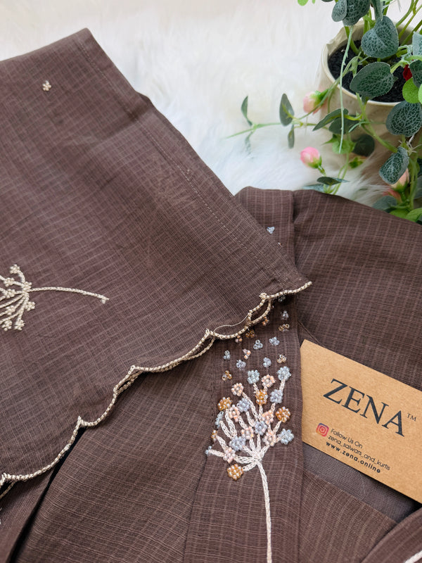 ✨ Premium Cotton Kota Doria A-Line Kurti Set ✨