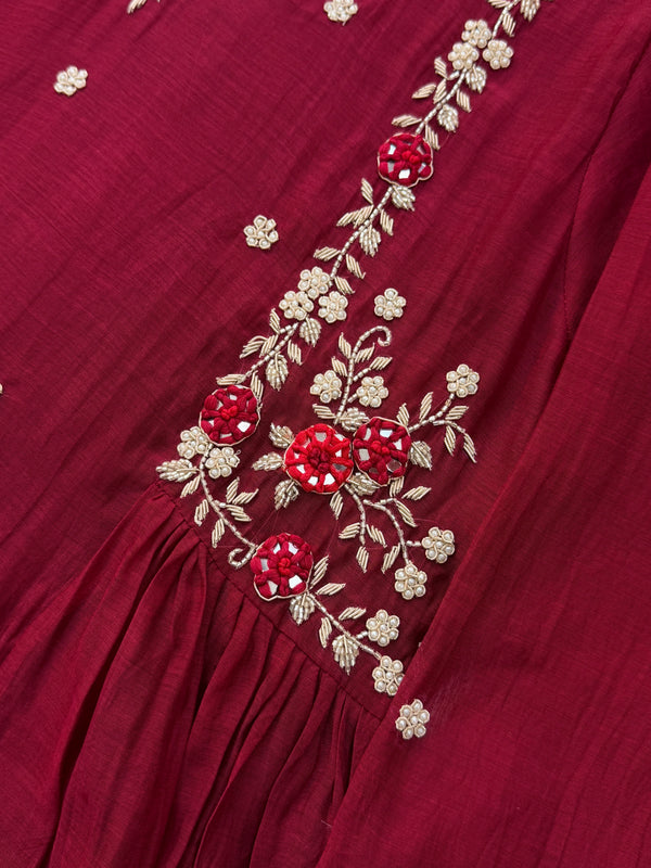 ✨ Premium Mul Chanderi Hand Work Kurti Set ✨