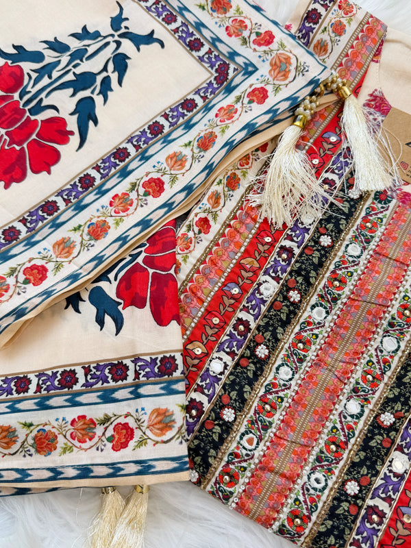 ✨ Pure Cotton Mirror Work Kurti Set ✨