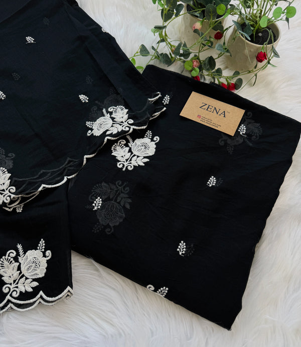 π Mul Chanderi Embroidered Unstitched Suit π