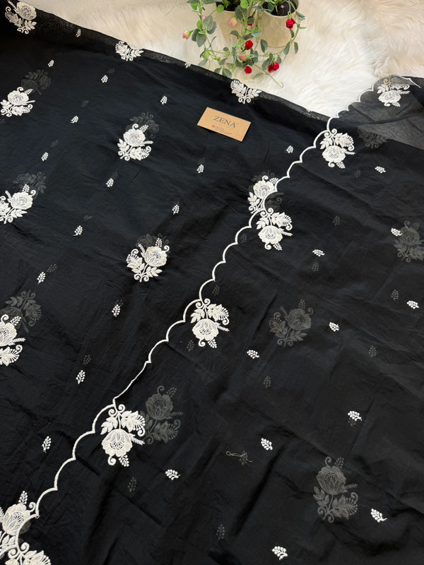 π Mul Chanderi Embroidered Unstitched Suit π