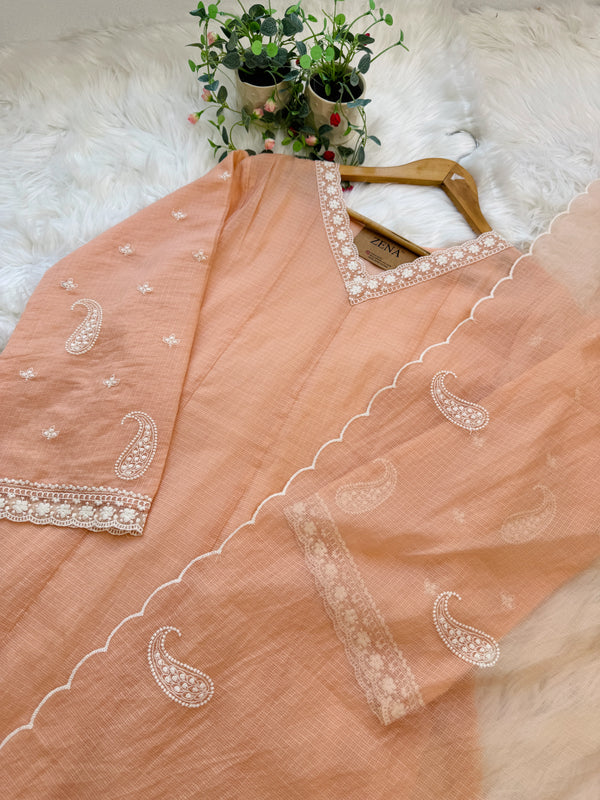 ✨ Premium Kota Doria Embroidered Anarkali Set ✨