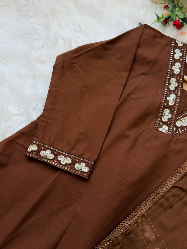 ✨ Pure Cotton Appliqué Work Kurti Set ✨
