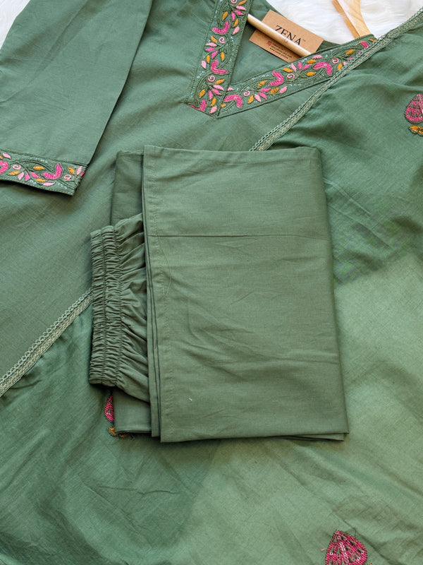✨ Pure Cotton Embroidered Kurti Set ✨