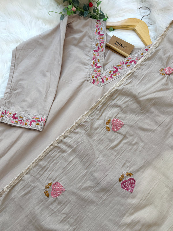 ✨ Pure Cotton Embroidered Kurti Set ✨