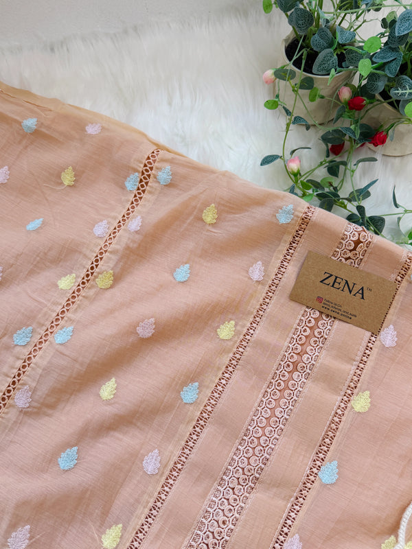 ✨ Unstitched Mul Chanderi Embroidered Suit ✨