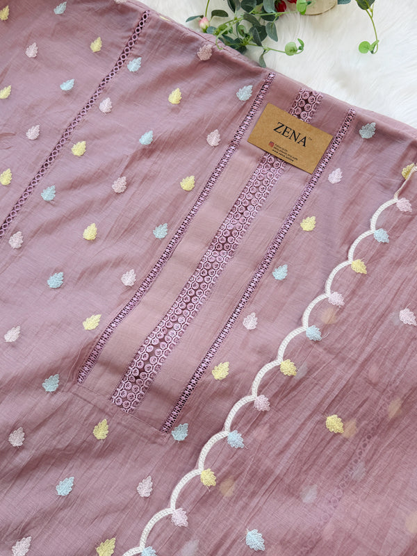 ✨ Unstitched Mul Chanderi Embroidered Suit ✨