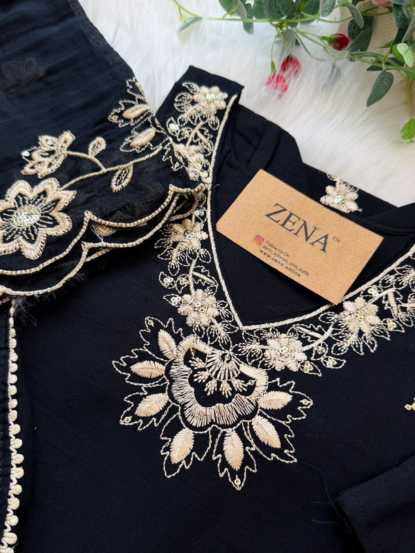 ✨ Pure Cotton Embroidered Kurti Set ✨