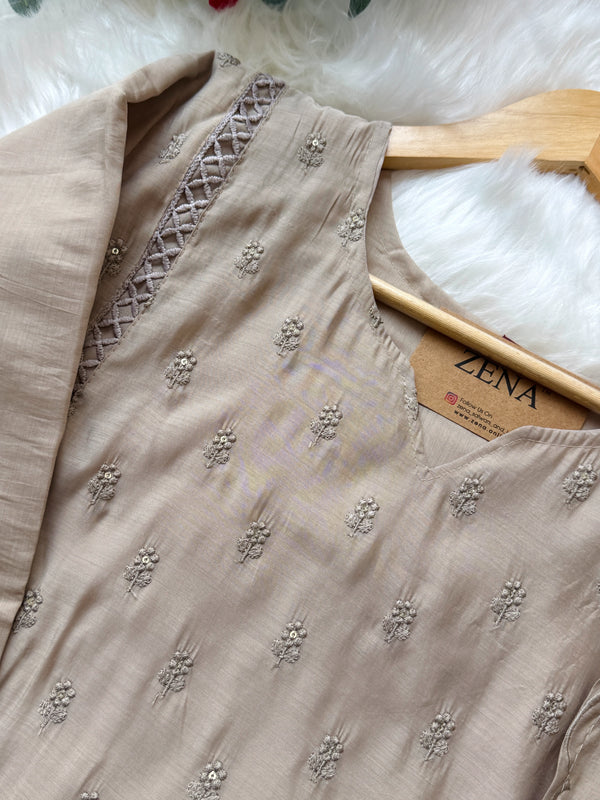 ✨ Mul Chanderi A-Line Kurti Set ✨