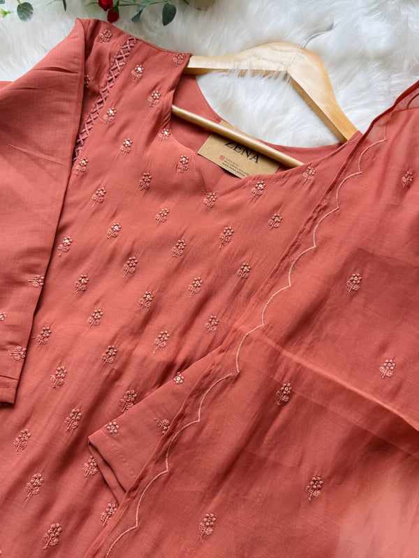 ✨ Mul Chanderi A-Line Kurti Set ✨
