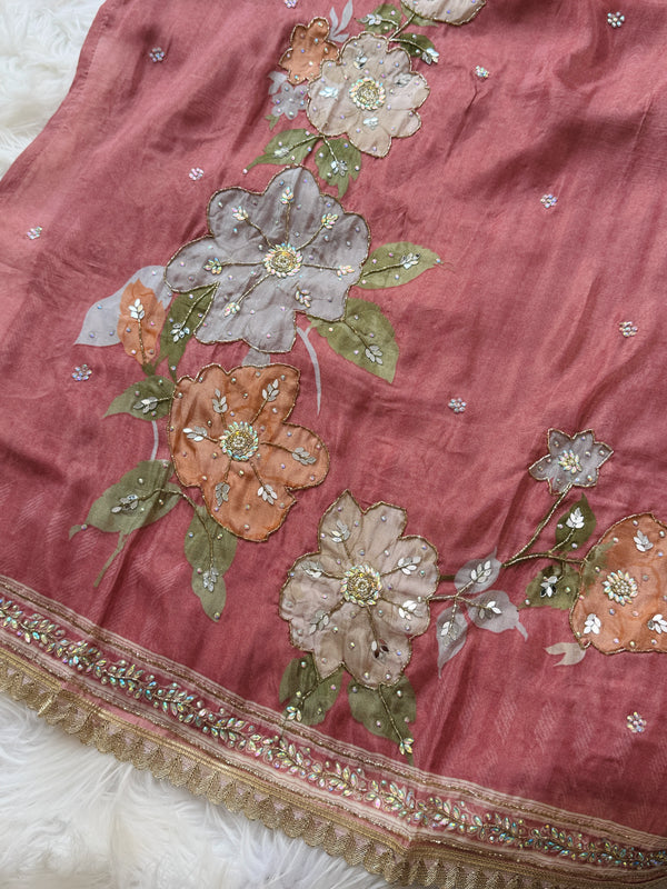 ✨ Premium Crepe Hand Detailed Unstitched Suit ✨
