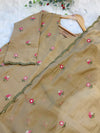 ✨ Glass Chanderi Embroidered A-Line Kurti Set ✨