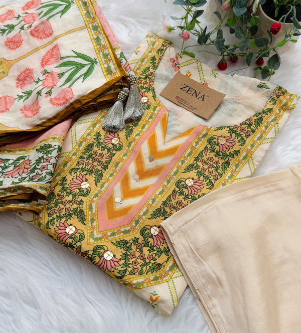 ✨ Pure Muslin Kurti Set ✨