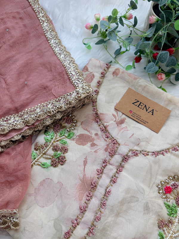 ✨ Pure Crepe Unstitched Suit with Chiffon Dupatta ✨
