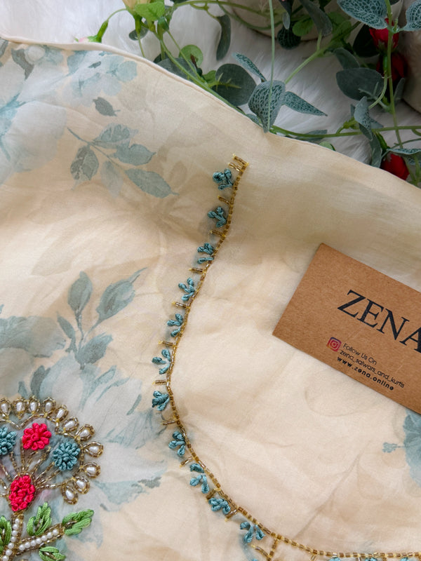 ✨ Pure Crepe Unstitched Suit with Chiffon Dupatta ✨
