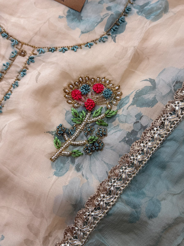 ✨ Pure Crepe Unstitched Suit with Chiffon Dupatta ✨