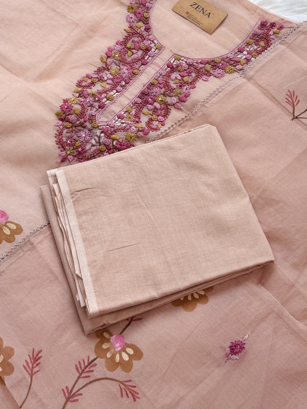 ✨ Kota Doria Hand Detailed Unstitched Suit ✨