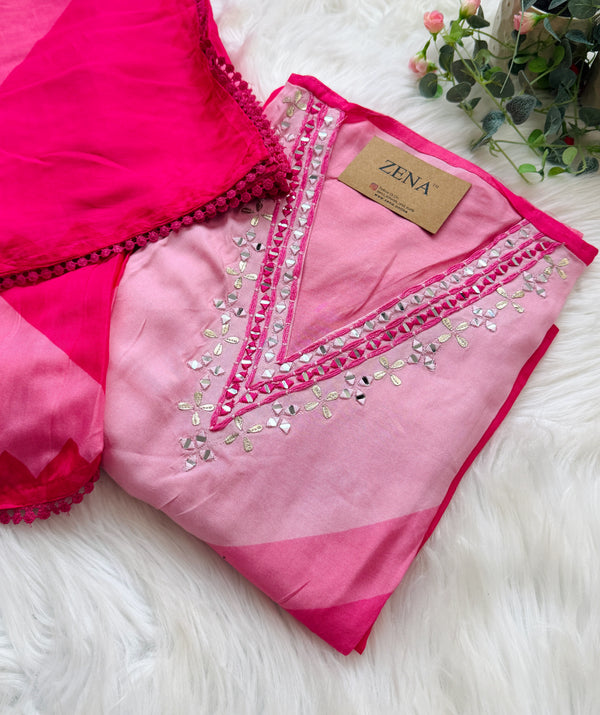 ✨ Pure Muslin Hand Detailed Semi-Stitched Suit ✨