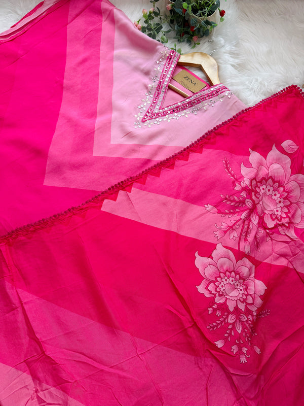 ✨ Pure Muslin Hand Detailed Semi-Stitched Suit ✨