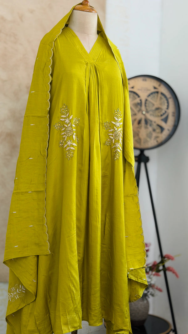 ✨ Mul Cotton Hand Detailed Anarkali Set ✨