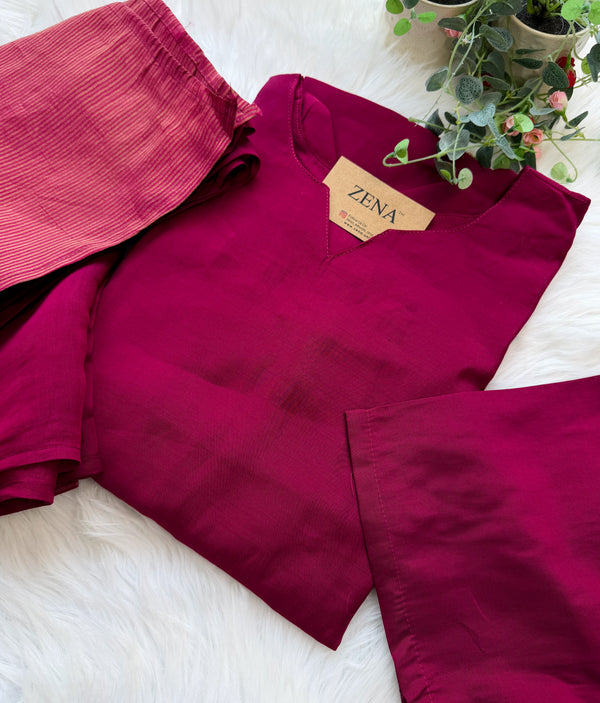 ✨ Glass Chanderi A-Line Kurti Set ✨
