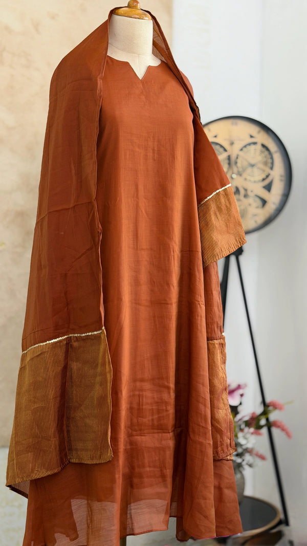 ✨ Glass Chanderi A-Line Kurti Set ✨