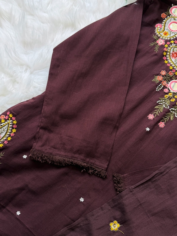 ✨ Pure Cotton Embroidered Mirror Work Kurti Set ✨